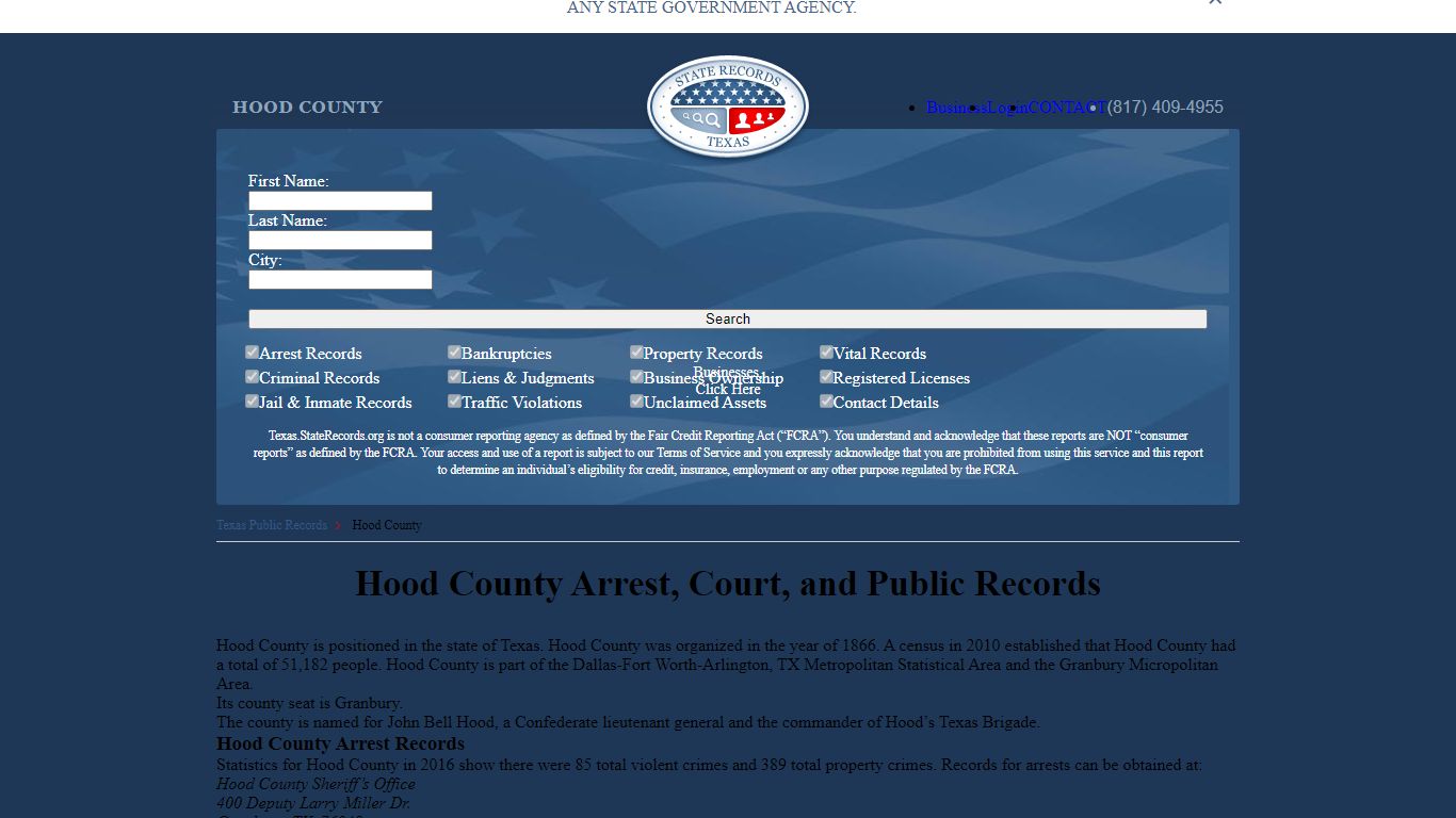 Hood County Arrest, Court, and Public Records
