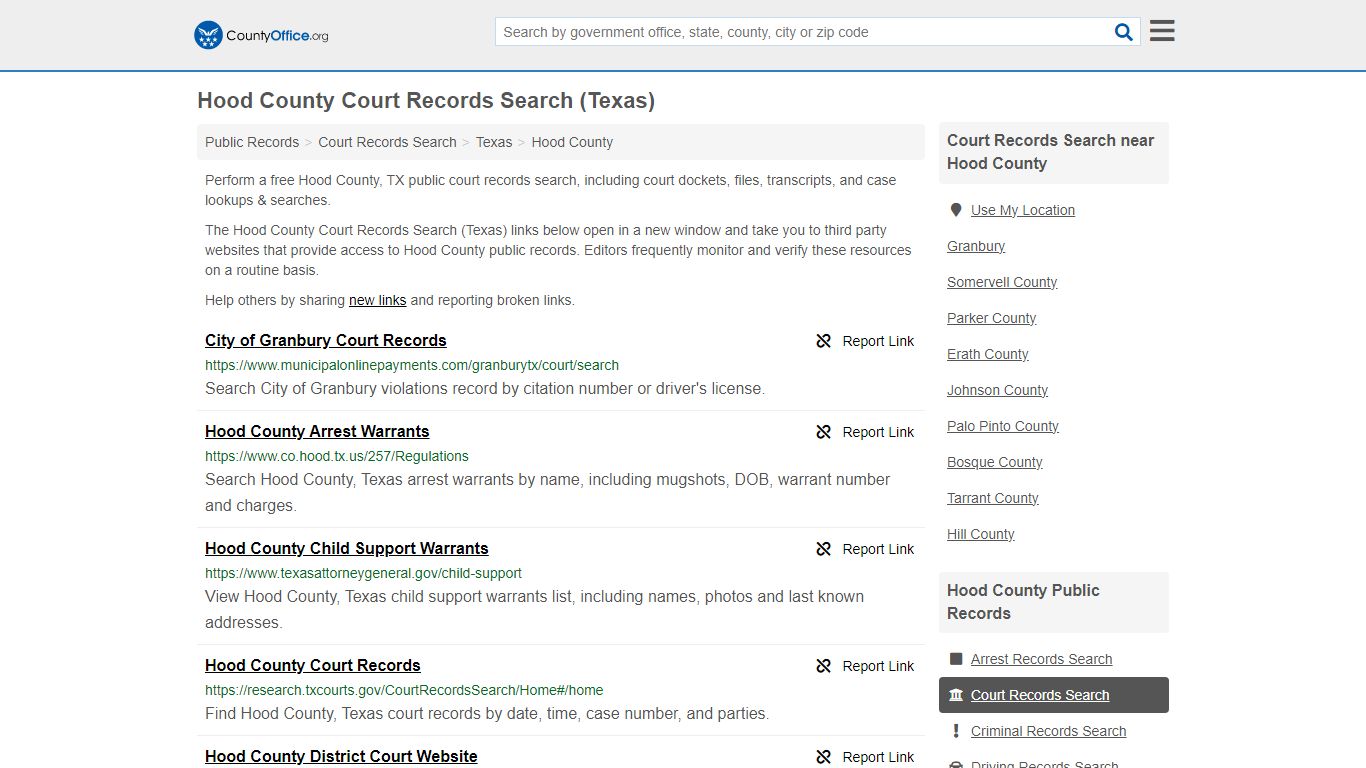 Court Records Search - Hood County, TX (Adoptions, Criminal, Child ...